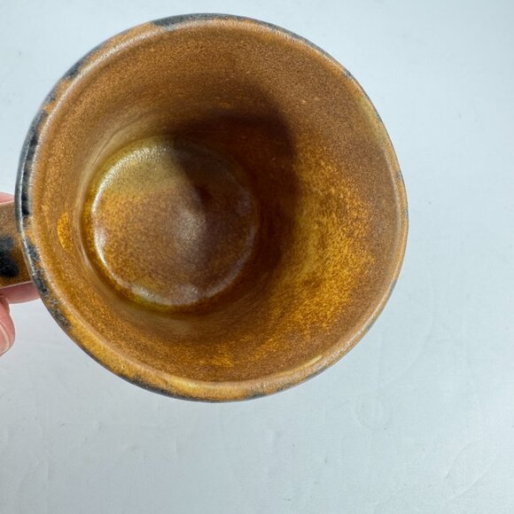 Set of 3 McCoy Pottery Butterfly Mugs Vintage Hand Painted Brown Yellow Cups - Picture 10 of 11